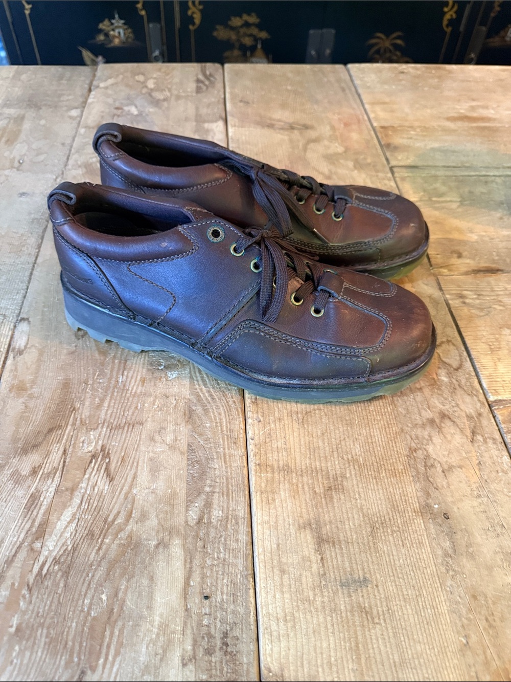 Dr. Martens Brown Leather Lace-Up Oxfords